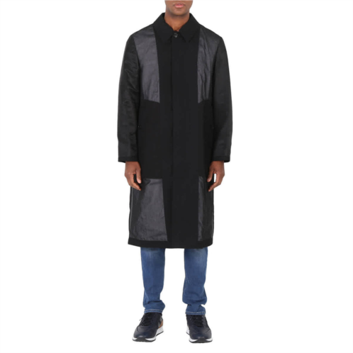 Burberry mens panelled cotton gabardine car coat in black
