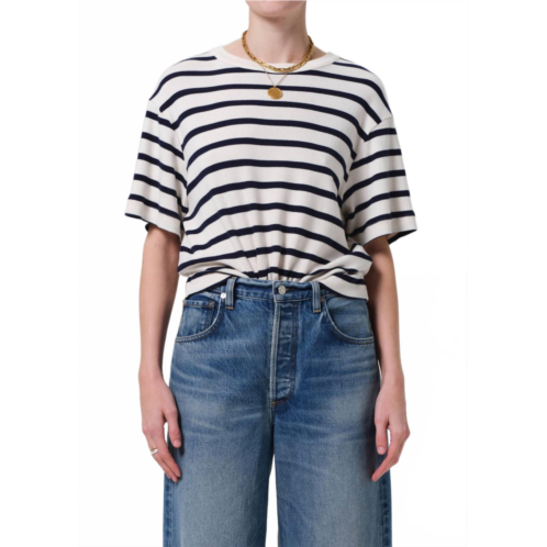 Citizens of Humanity womens goldie tee in azure stripe
