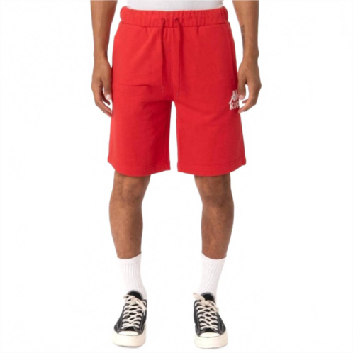 Kappa mens authentic uppsala pull on shorts in red/white