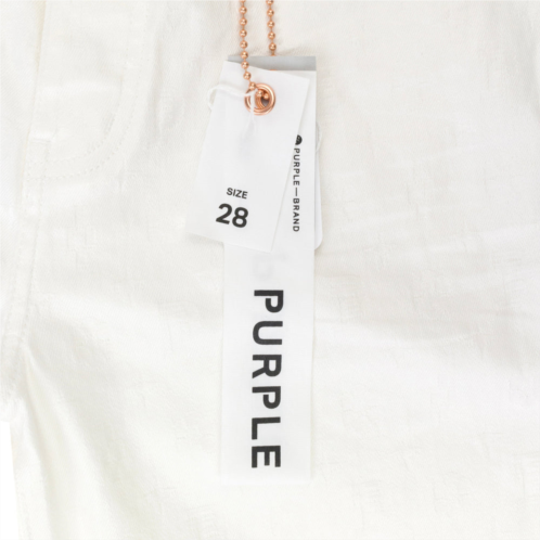 Purple Brand film monogram jacquard white shorts