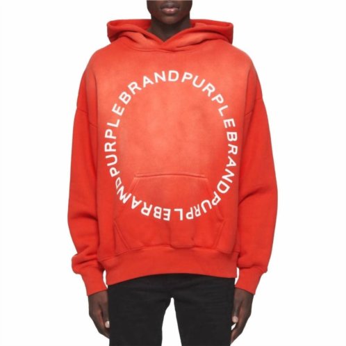 Purple Brand fleece circle wordmark hoodie in core red