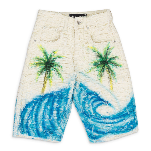 Who Decides War multicolor husk denim shorts