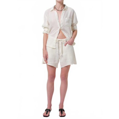 Citizens of Humanity brynn drawstring linen short in vanilla