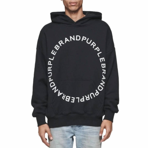 Purple Brand heavyweight fleece po circle wordmark hoodie in black