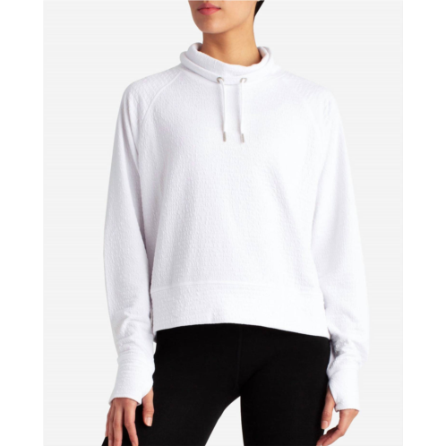 Danskin textured pullover sweatshirt in bright white