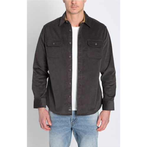 JACHS NEW YORK stretch corduroy liberty overshirt in charcoal