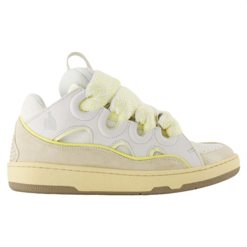 Lanvin curb sneakers - - leather - white