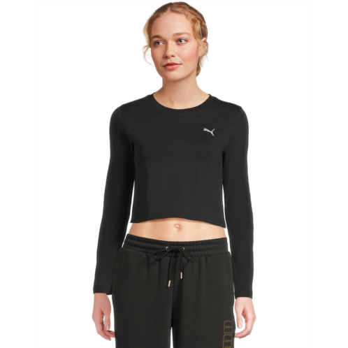 Womens PUMA Essentials Cropped Long Sleeve Baby Tee