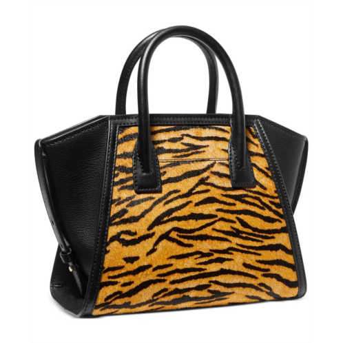 Michael Kors avril tiger multi print calf hairtop zip satchel