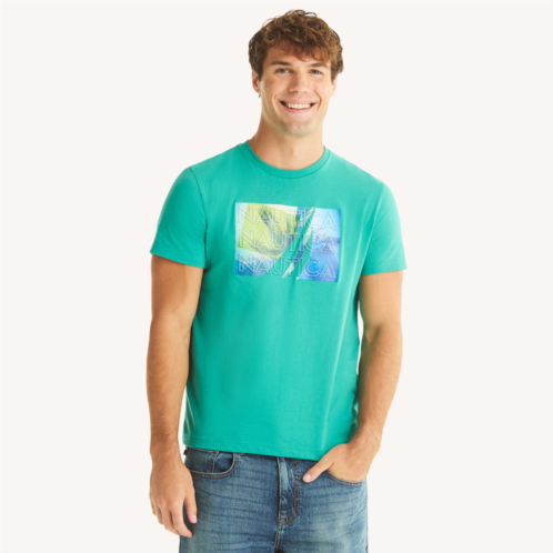 Nautica mens logo palm tree graphic t-shirt