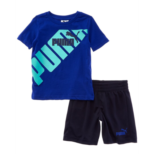 PUMA 2pc jersey t-shirt & mesh short set