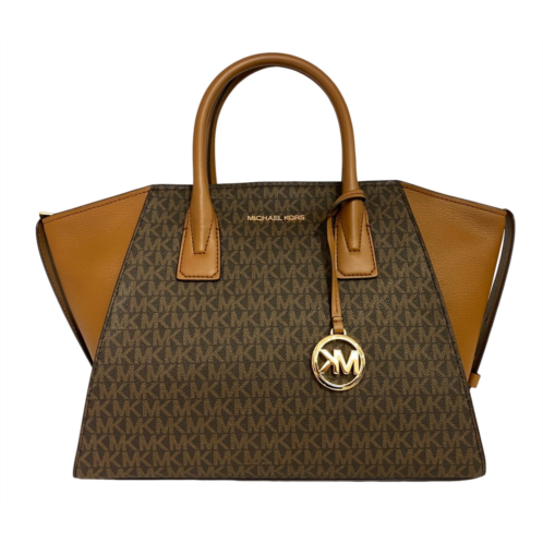 Michael Kors avril to zi leather signature satchel crossbody handbag