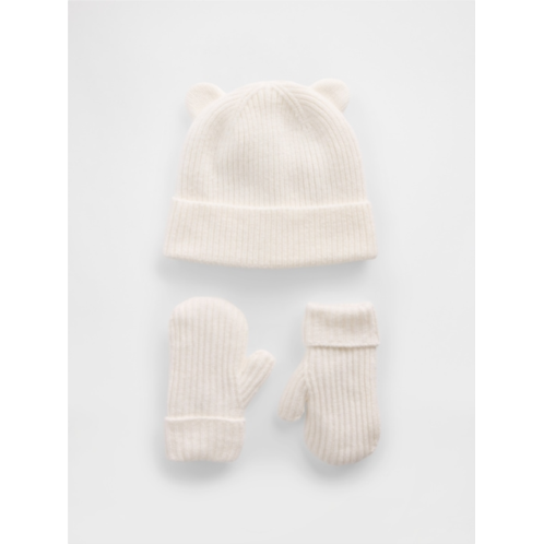 Gap Baby & Toddler CashSoft Bear Beanie & Mittens Set