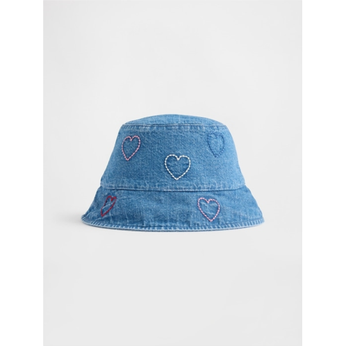 Gap Baby Denim Embroidered Heart Bucket Hat