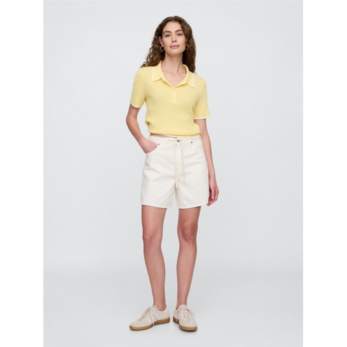 Gap High Rise Soft Pull-On Midi Denim Shorts