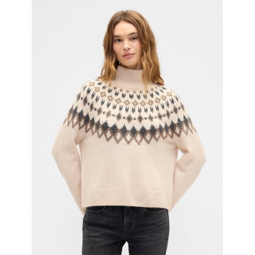 Gap Relaxed Fair Isle Mockneck Sweater