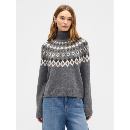 Gap Relaxed Fair Isle Mockneck Sweater