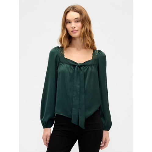 Gap Oversized Lace-Trim Top