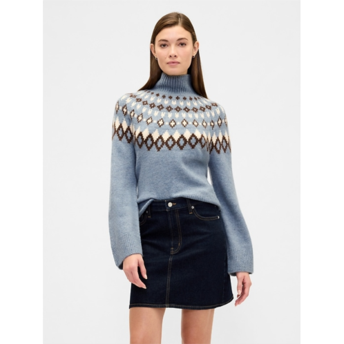 Gap Relaxed Fair Isle Mockneck Sweater