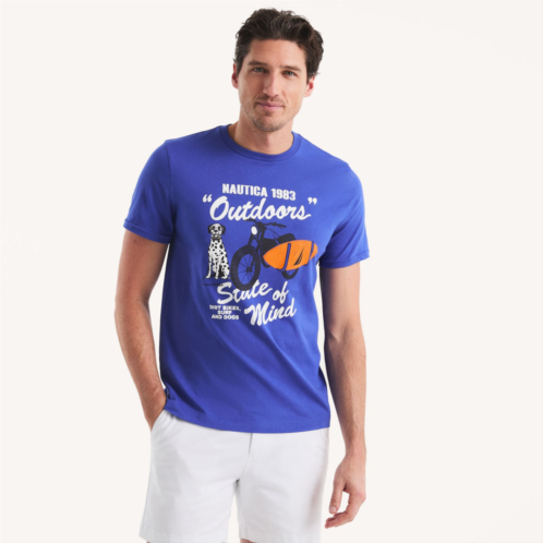 Nautica mens surf and dog graphic t-shirt