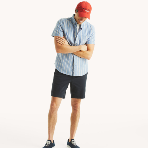 Nautica mens striped oxford short-sleeve shirt