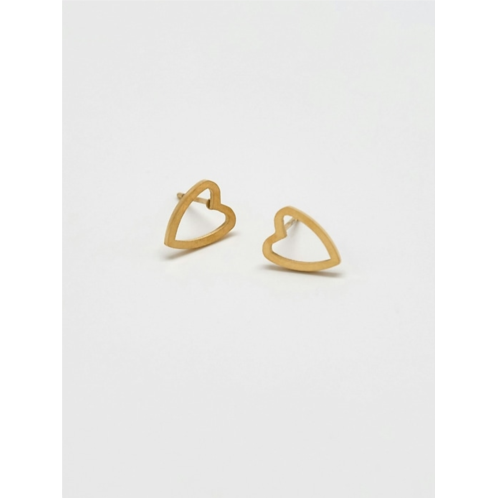 Gap Admiral Row Gold Heart Outline Stud Earrings