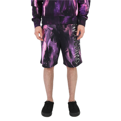 Moschino mens painted effect print fleece shorts