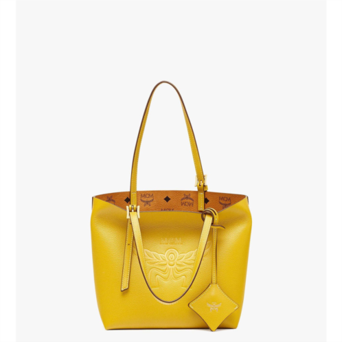 Mcm himmel shopper in embossed logo leather