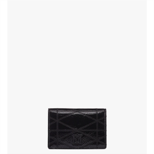 Mcm travia quilted card wallet in crushed leather