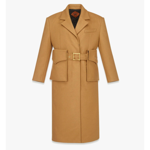 Mcm wool-cashmere coat w/ pocket belt