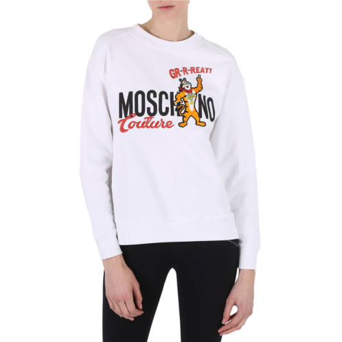 Moschino white x kelloggs tony the tiger graphic sweatshirt