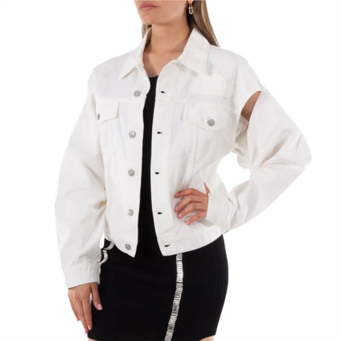 MM6 Maison Margiela mm6 ladies white cut-out detail denim jacket