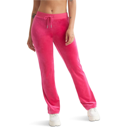Juicy Couture Rib Waist Velour Pants with Drawcord