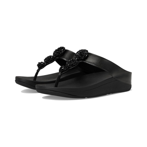 FitFlop Fino Beadie-Button Metallic Toe-Post Sandals