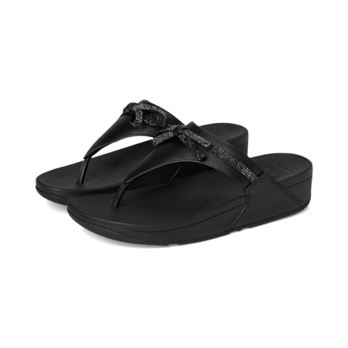 FitFlop Lulu Glitz-bow Leather Toe-post Sandals