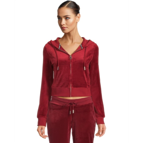 Juicy Couture Solid Classic Juicy Hoodie With Back Bling