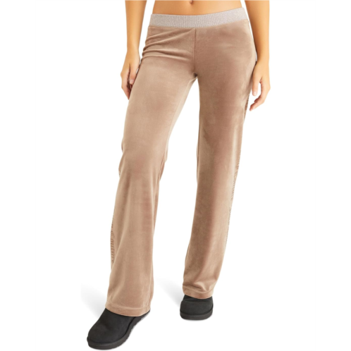 Juicy Couture Rib Waist Velour Pants with Drawcord