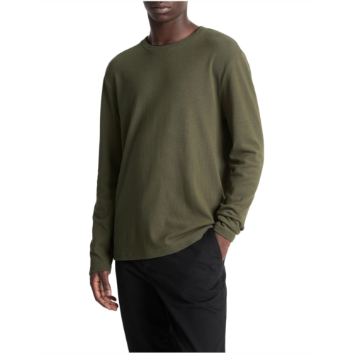 Vince Microwaffle Double Collar Long Sleeve Crew