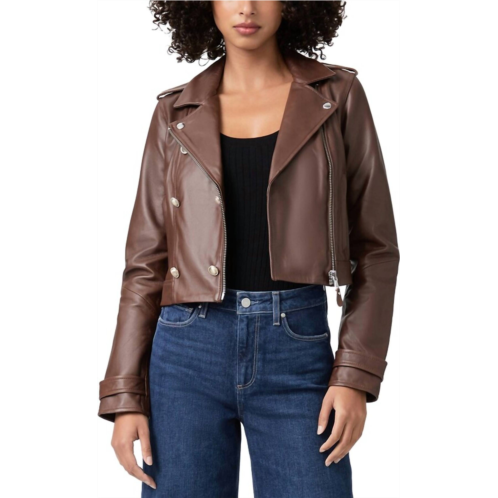 Paige karyna leather jacket in chestnut