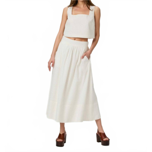 Paige ojai eyelet midi skirt in white