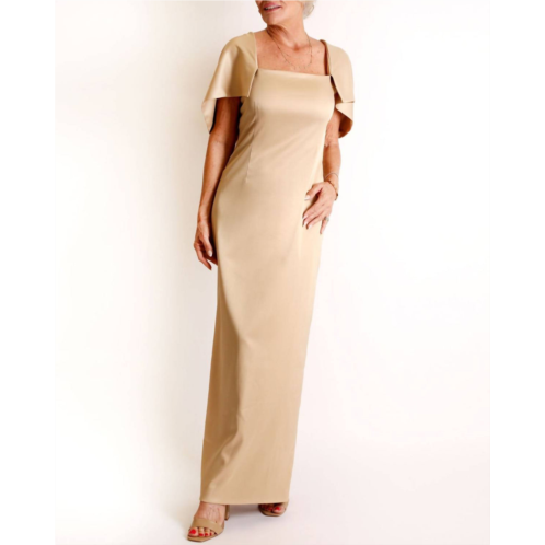 Camilyn Beth the flora gown in champagne peau de soie