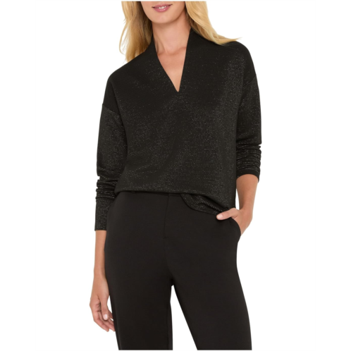 Womens NICZOE Petite Sparkle Stripe Everyday Top