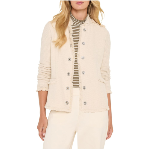 Womens NICZOE Military Fringe Mix Knit Jacket