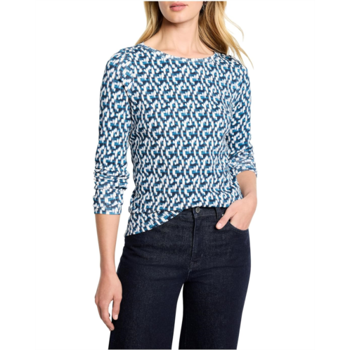 Womens NICZOE Long Sleeve Printed Boat Tee