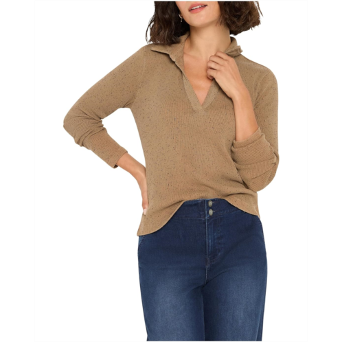 Womens NICZOE Rib Long Sleeve Polo