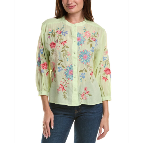 Johnny Was shirred yoke blouse