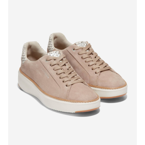 COLE HAAN womens grandpro topspin sneaker in dune ivory lizard print