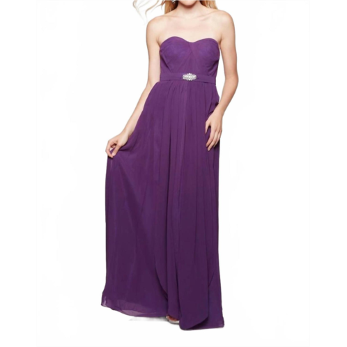 Milano Formals strapless chiffon dress in purple