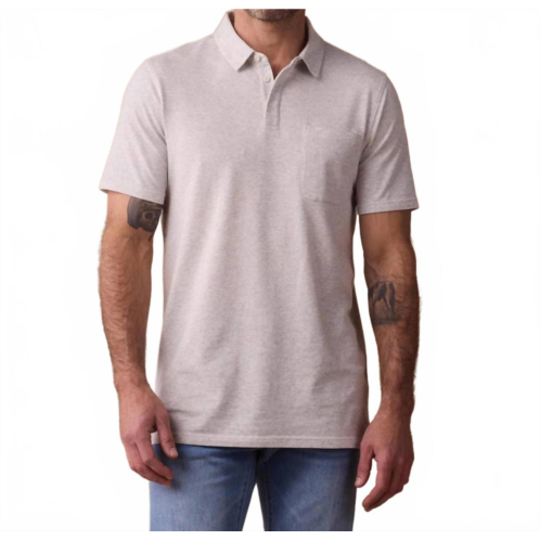 The Normal Brand puremeso active polo shirt in stone