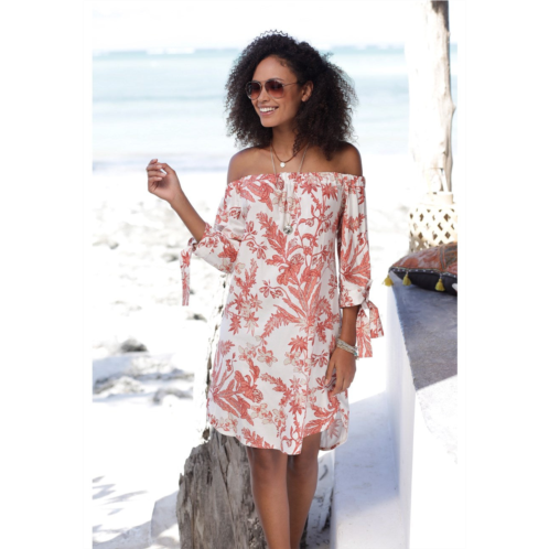 LASCANA womens off shoulder floral dress